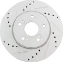 Front Performance Brake Rotors Set Premium G-Coated Cross Drilled & Slotted Compatible with 2007-2012 Acura RDX 2010-2011 Honda Accord Crosstour 2007-2016 CR-V 2012-2015 Crosstour