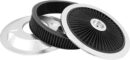 14" X 3" Black Round High Flow Washable Air Cleaner Filter Assembly w/Chrome Flow-Thru Lid for Caburetor Lid Compatible with Ford/GMC/Chevy SBC BBC