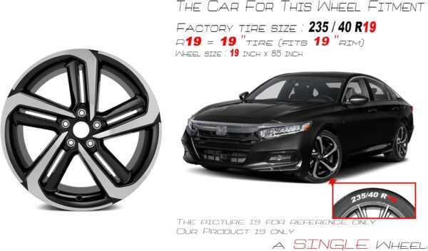 19" New Single 19X8.5 Alloy Wheel For 2018-2022 HONDA Accord OEM Design Replacement 10 Spoke Rim - Image 2