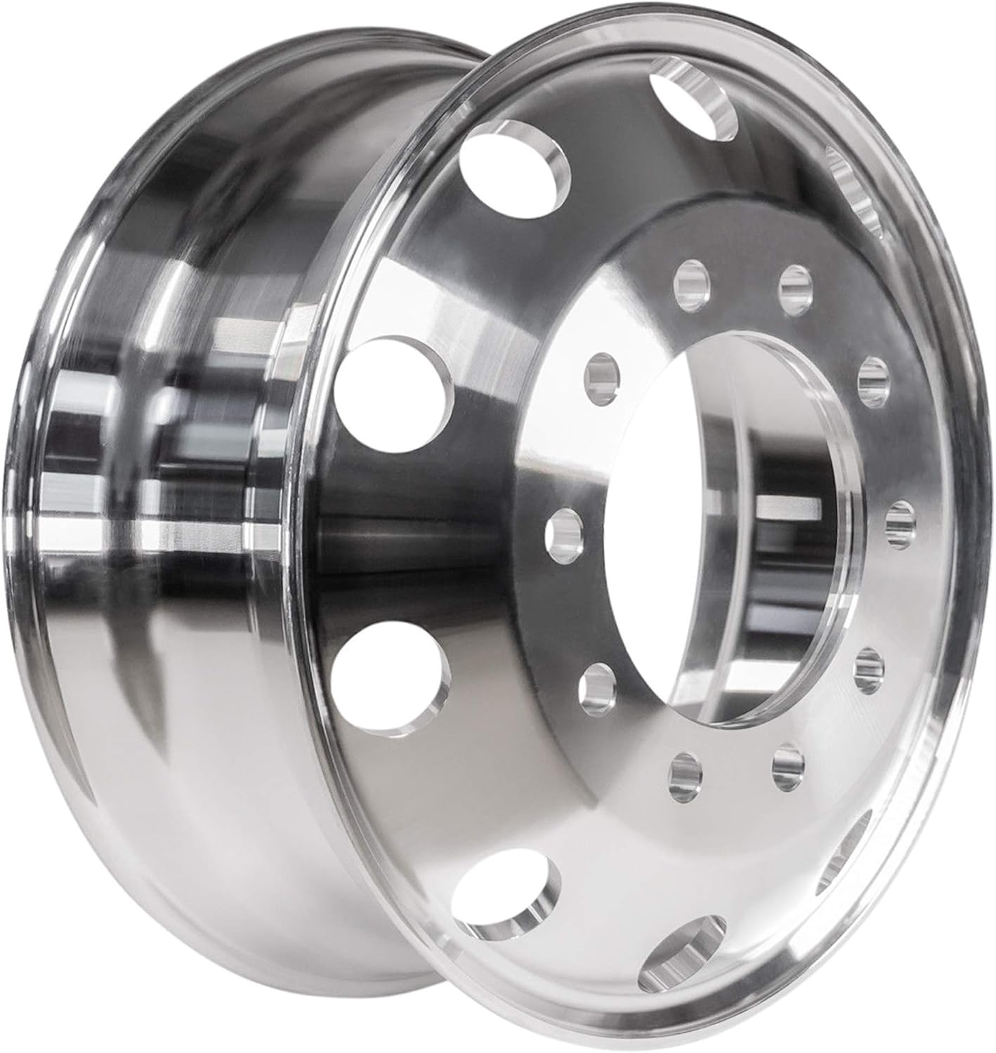 Aluminum Wheels 22.5" X 8.25" Alcoa Style Hub Piloted Alloy Truck Bus Forged Wheel Rim Metallic Silver 1 PC