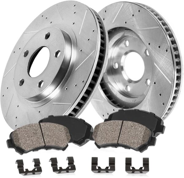Front Brake Kit for 2WD 04-08 Ford F-150, 06-08 Lincoln Mark LT Replacement 2004 2005 2006 2007 2008 Disc Brake Rotors Ceramic Brakes Pads 6 Lugs - Image 2