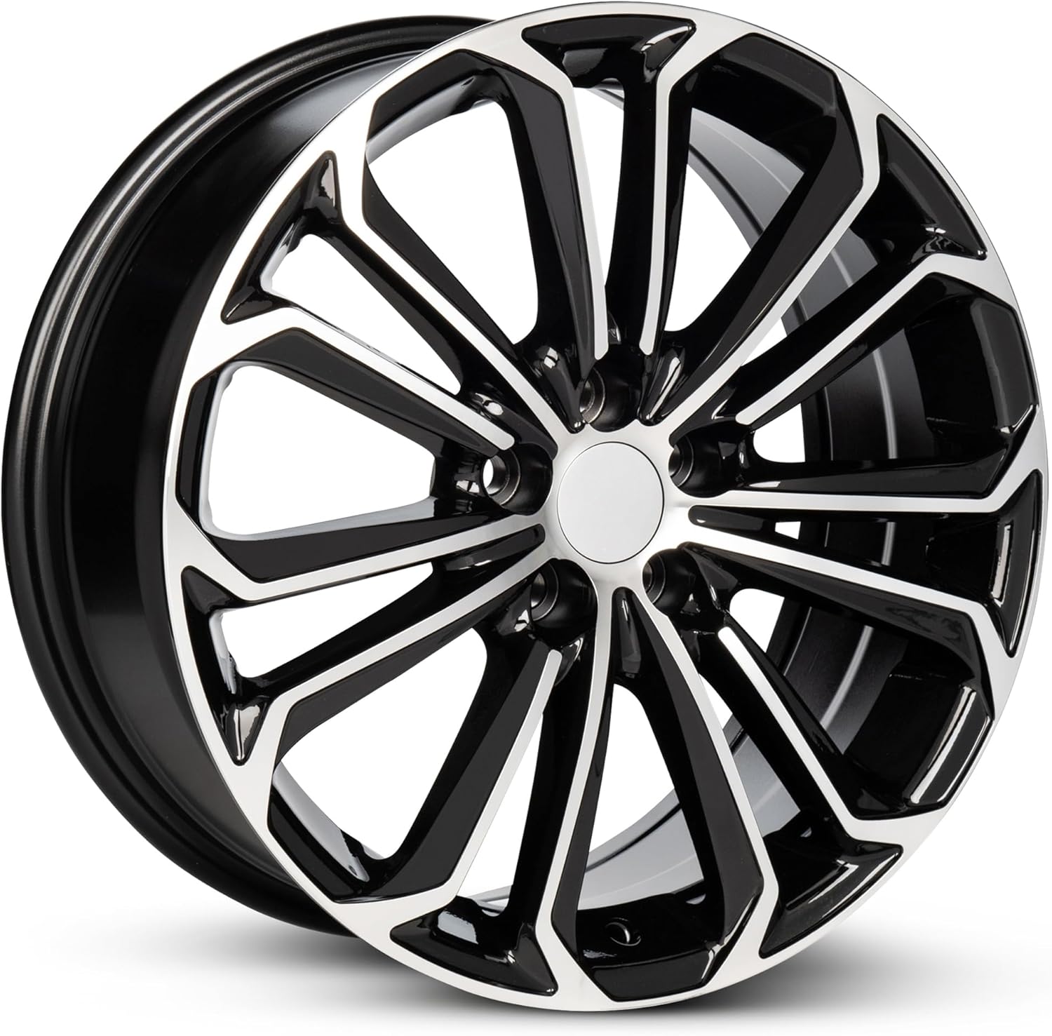 For 2014-2016 Corolla 17 Inch Black Machine Face (Diamond Cut) Black Rim - OE Direct Replacement - Road Ready Car Wheel - Image 2