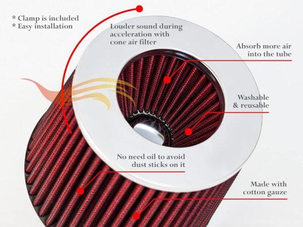 Cold Air Intake System with Heat Shield Kit + Filter Combo RED Compatible For 09-20 Nissan 370Z / Infiniti 08-13 G37 / 14-15 Q50 3.7L V6 - Image 2